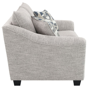 Lido - Upholstered Loveseat With Tapering Block Legs - Light Gray