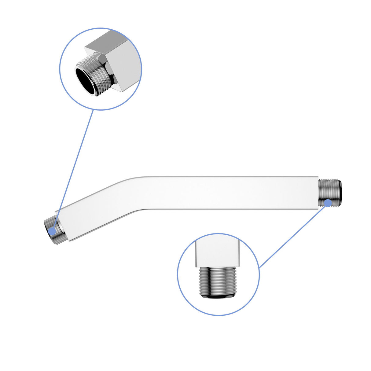 Elegant 6" Shower Arm With Flange, Stainless Steel Construction For Rain Shower Heads