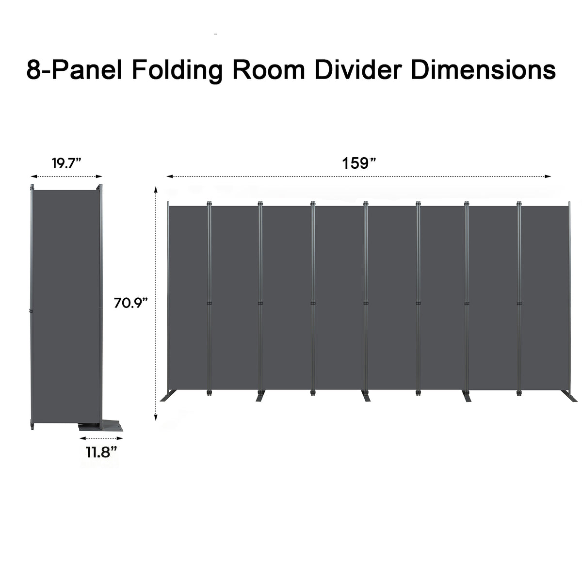 8-Panel Folding Privacy Screen