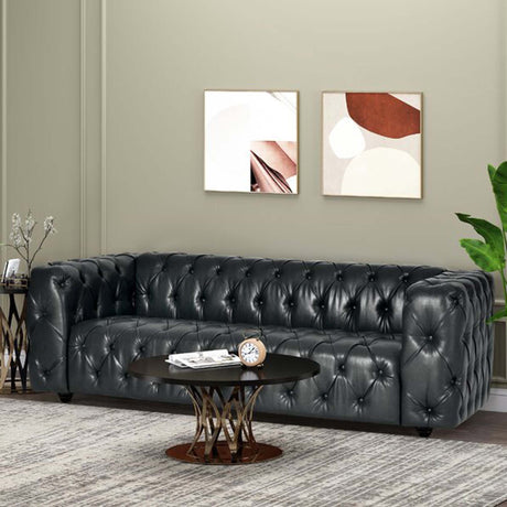 Comfy 3 Seat Sofa & Wooden Legs, For Living Room And Study - Black - Best Buy Furniture