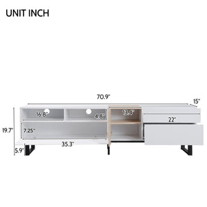 TV Stand for 80" TV With Double Storage Space