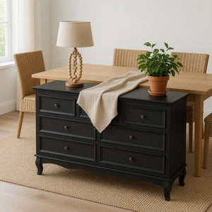 7 Drawer Dresser, Storage Chest - Black