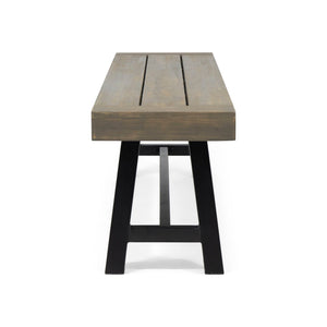 Outdoor Patio Bench - Gray / Rustic Metal - Best Buy Furniture