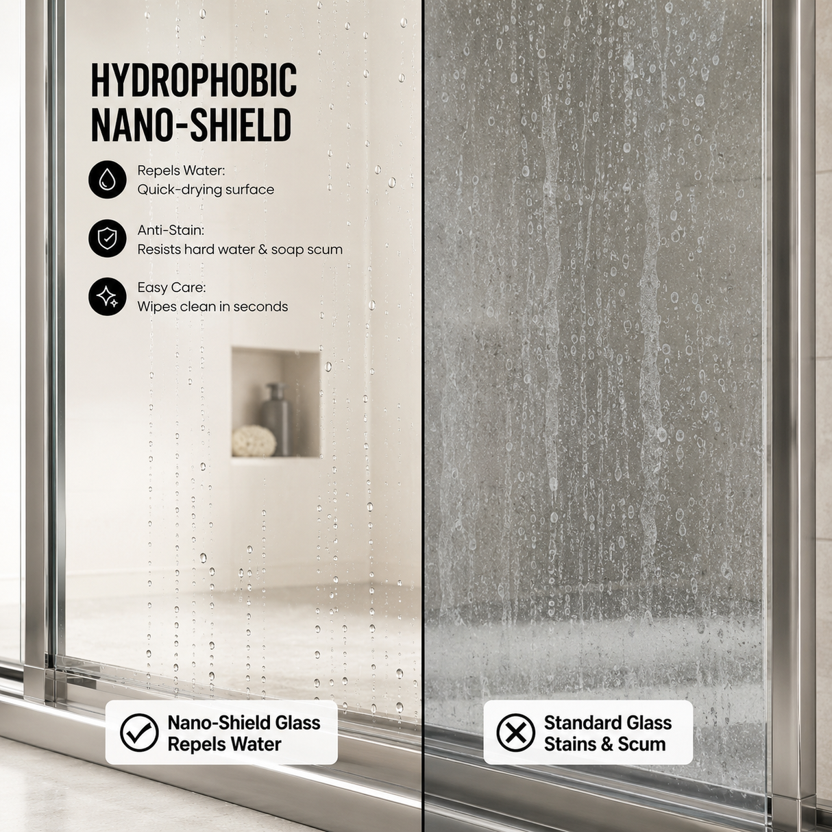 56-60" W x 72" H Framed Double Sliding Shower Door