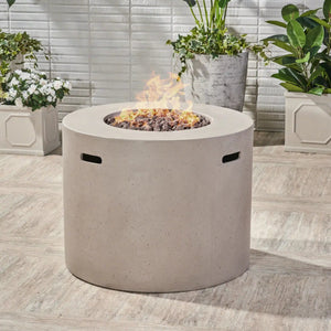 Round Iron Fire Pit With 40,000 Btu - Best Buy Furniture