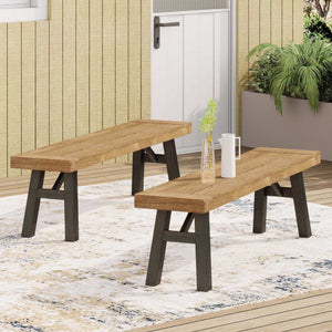 Outdoor Bench With Slat Panel Design And Acacia Wood Frame - Best Buy Furniture