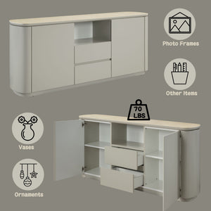 Ingram - Ceramic Top Server - Light Gray - Best Buy Furniture