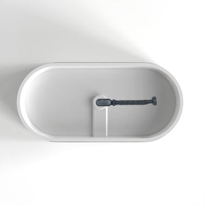 Solid Surface Soaking Freestanding Bathtub For Bathroom - Matte White