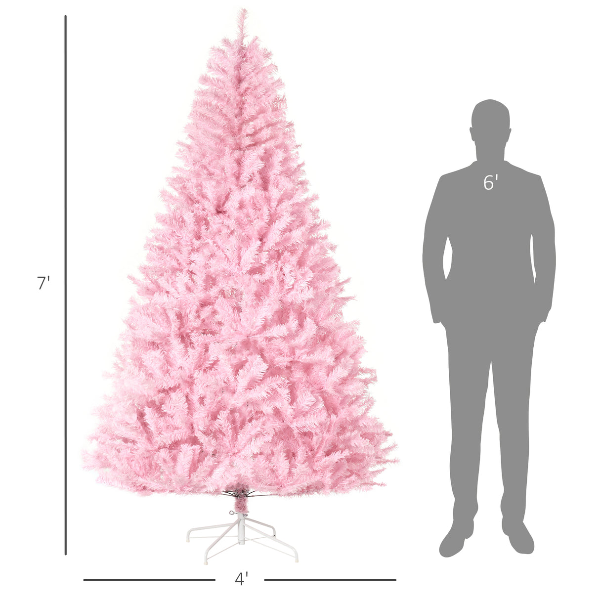 Artificial Christmas Tree - Pink 7ft