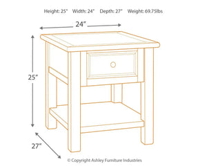 Bolanburg - Rectangular End Table - White / Brown / Beige - Best Buy Furniture