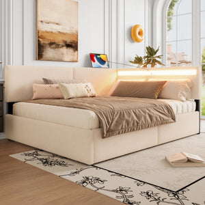 Full Size Upholstered Cloud Bed Frame with Headboard
