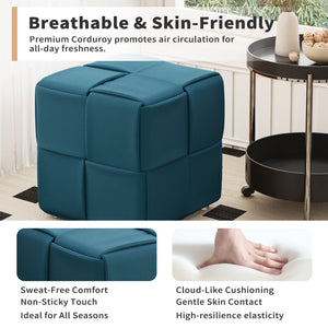 Modern Ottoman Foot Rest With Woven Design