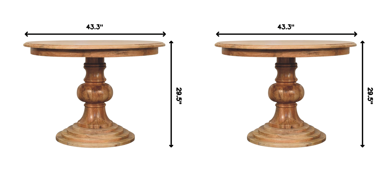 Solid Wood Round Turned Dining Table