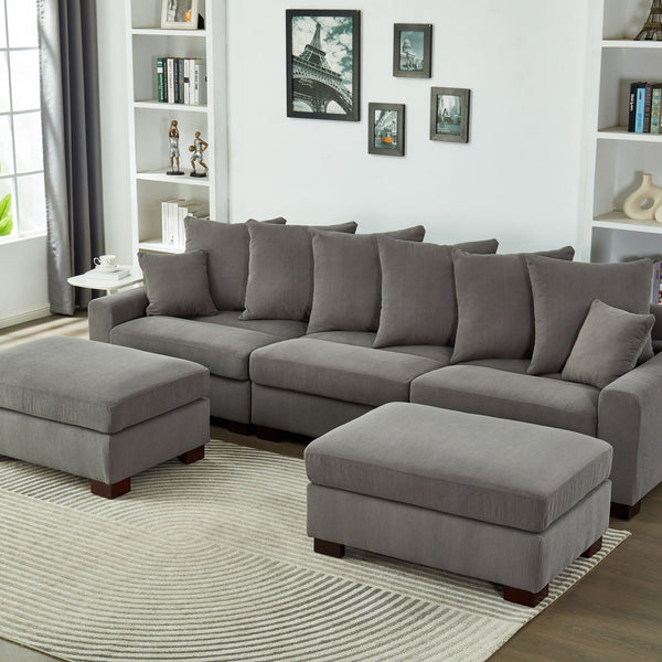 5 Seater Oversized Convertible L & U Shaped Couch