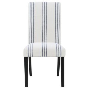 Draper - Upholstered Dining Chair (Set of 2) With Vertical Stripes - Beige