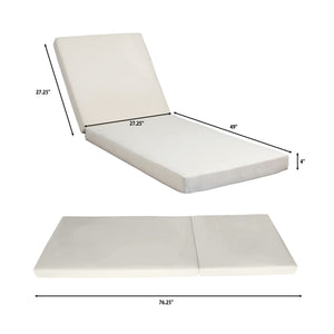 Premium Acacia Wood Lounge Chaise Set With Water Resistant Cushions, Adjustable Recline - Cream / Teak - Best Buy Furniture