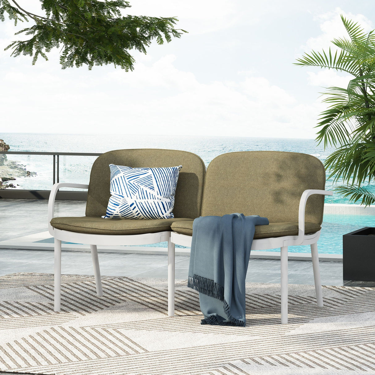 Luna - Outdoor Patio Loveseat - Best Buy Furniture