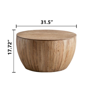 Vintage Style Barrel Coffee Table With Storage