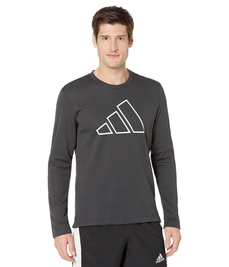 adidas Mens Icon 3 Bar Training Crew Shirt Black Large