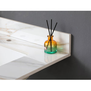 Elegant Vanity Top With Undermount Sink And Backsplash, Sintered Stone