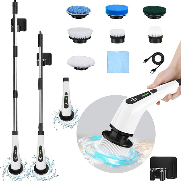 Cordless Power Shower Scrubber - Electric Cleaning Brush for Tile Tub