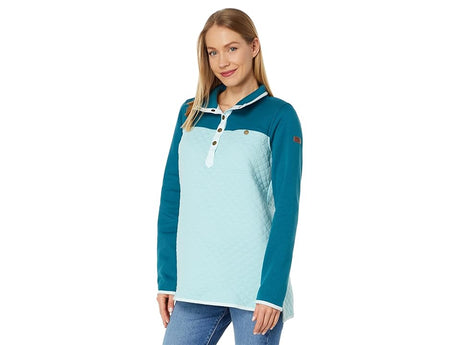 LLBean Women's Quilted Sweatshirt Mock Neck Tunic