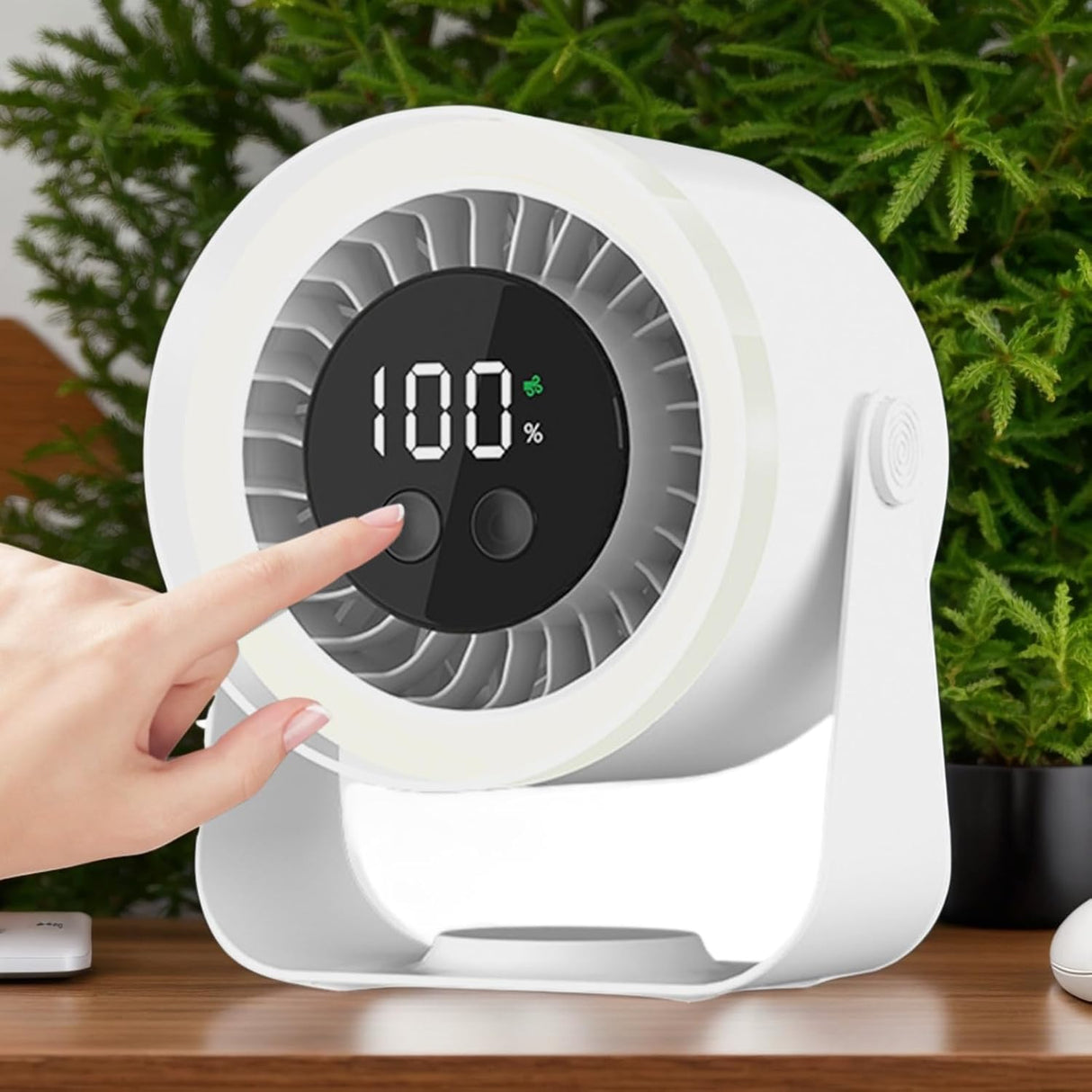 Quiet Desk Fan 10-Speed USB Rechargeable 3600mAh Portable