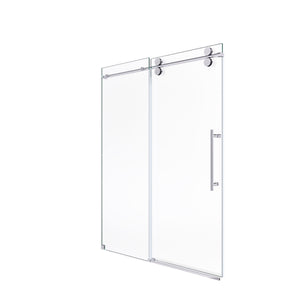 Frameless Single Sliding Shower Door With Clear Tempered Glass