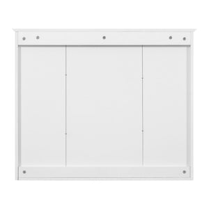 Wall Mounted Mirror Cabinet With 5 Adjustable Shelves, Rectangular Storage For Bathroom - White