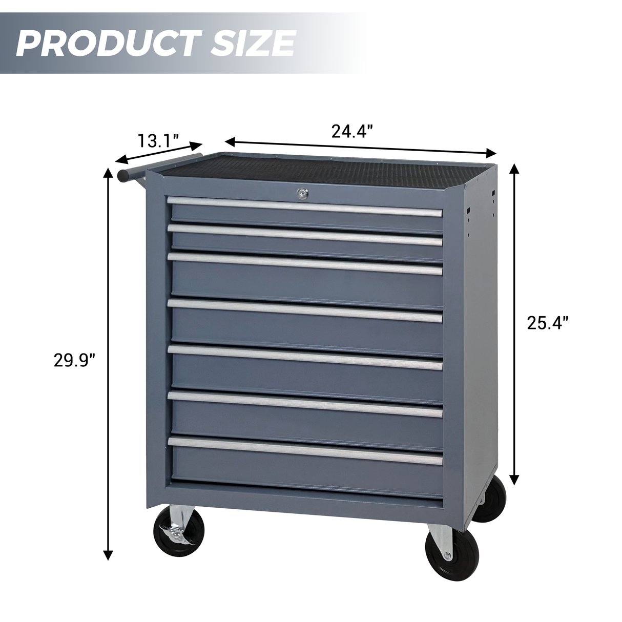 Multifunctional Rolling Tool Chest with 7 Drawers