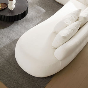 Oversized L-Shape Sectional Sofa with Ottoman - Beige