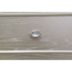 Colwood - 4 Drawer Vanity Desk With And Built In Charging - Silver Gray