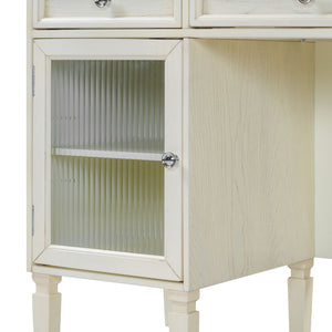 Multi Functional 2 In 1 Vanity Desk With Flip Top Mirror Material - White Oak