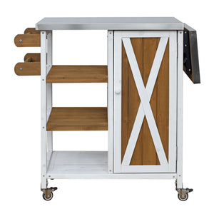 Foldable Outdoor Kitchen Island With Storage Cabinet