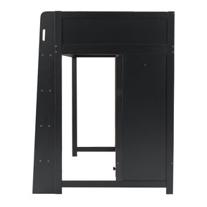 Gaming Loft Bed With Built In Desk, Wardrobe, LED Lighting And Drawer