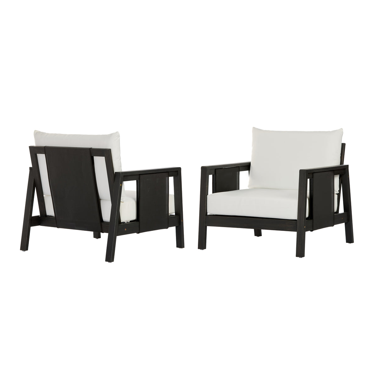 Outdoor Club Chairs (Set of 2) with Diamond-Pattern