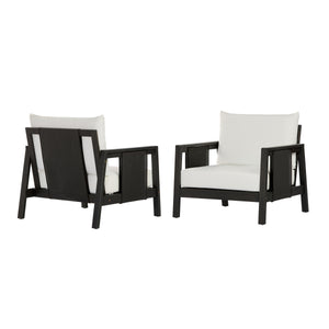 Outdoor Club Chairs (Set of 2) with Diamond-Pattern