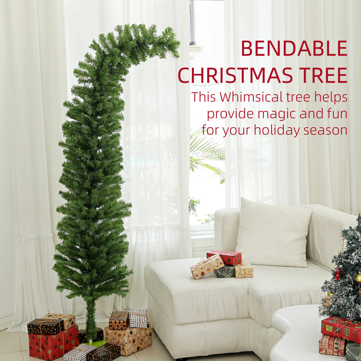 HOMCOM 6ft Whimsical Pencil Christmas Tree