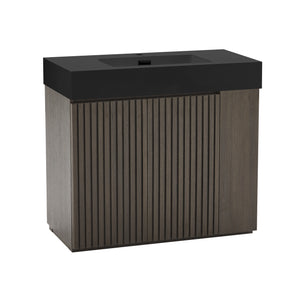 GALAN 36-Inch Bathroom Vanity, Smoked Oak, Dark Walnut with Solid Surface Sink