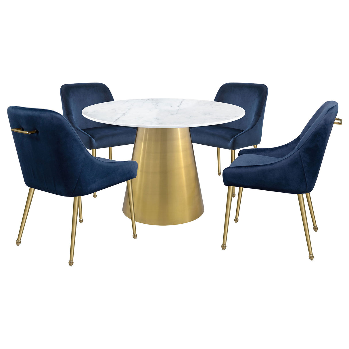 Earline - Round Dining Table - White Marble