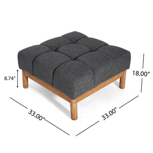 Modern Upholstered Deep Biscuit-style Tufted Ottoman