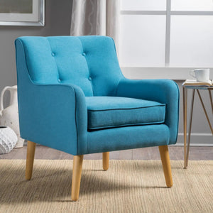 Modern Arm Chair With Tufted Back And Wooden Legs - Best Buy Furniture