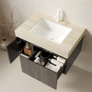 MURI 30" Bathroom Vanity with Sintered Stone Top & Ceramic Basin