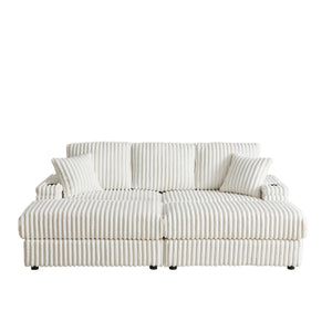 3 Seater Sofa With 2 Ottomans For Living Room