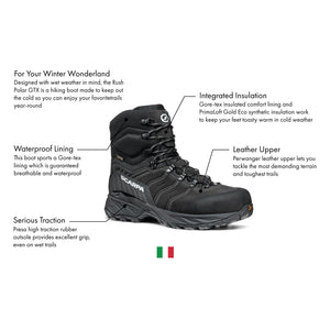 SCARPA Rush Polar GTX Insulated Hiking Boots - Dark Anthracite