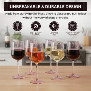 Khen Acrylic Lucia Stemmed Goblets -  Set of 6 | 14oz | Lilac