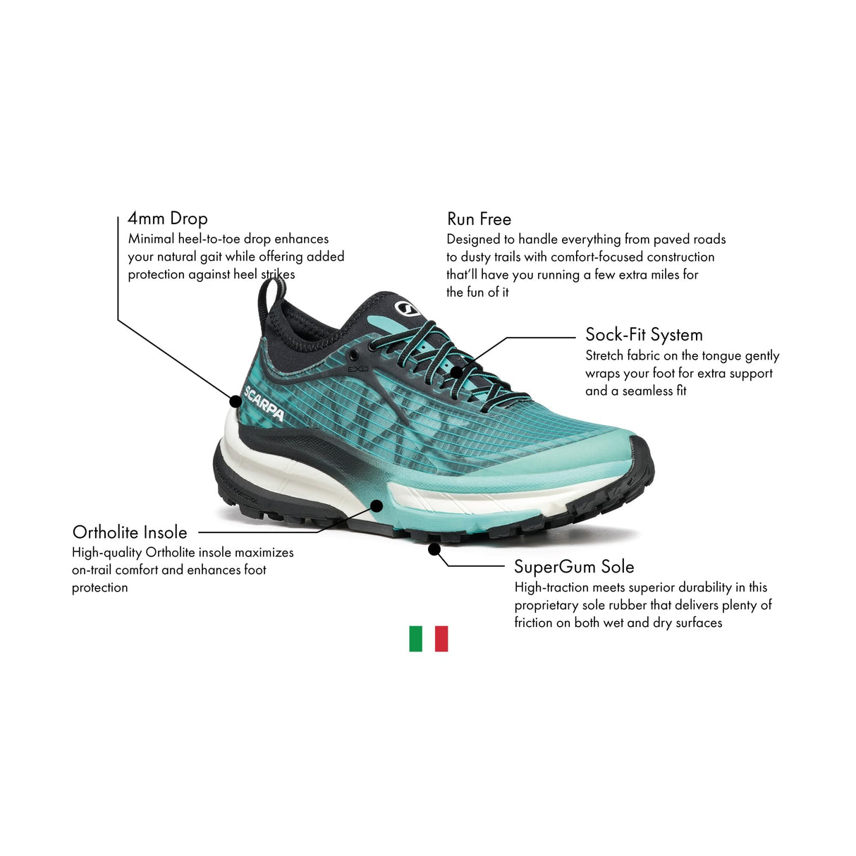 SCARPA Women's Golden Gate ATR Trail Running & Hiking Shoes - Aruba Blue/Black