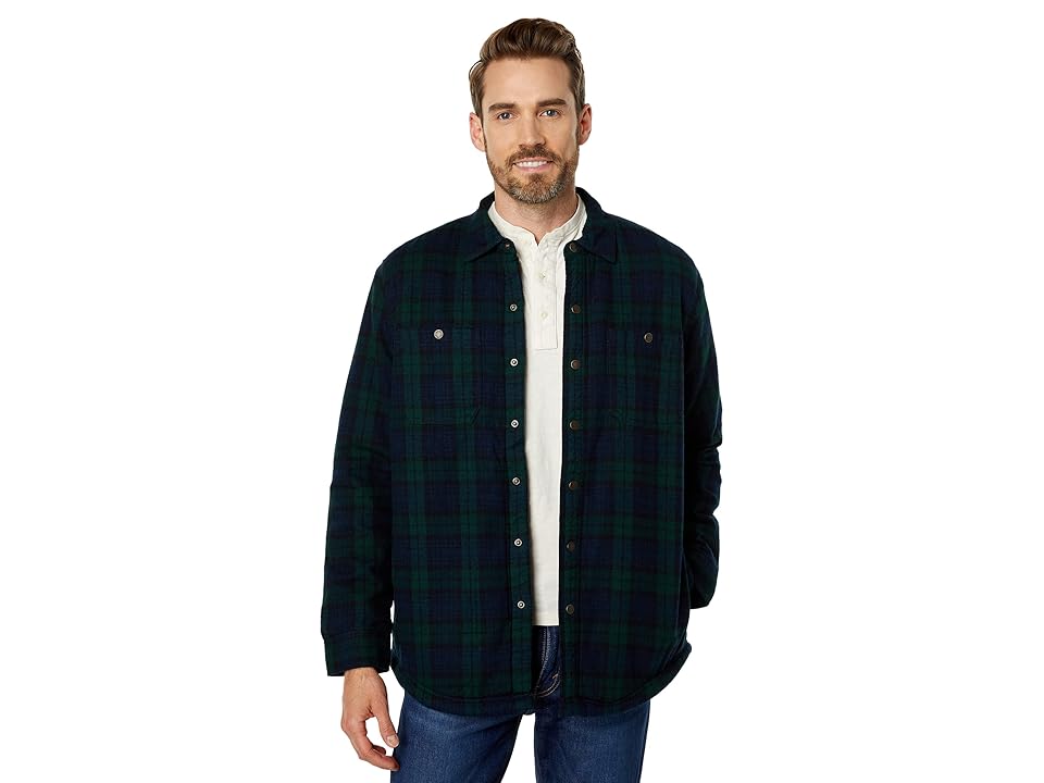 LLBean Men's Sherpa Lined Scotch Plaid Flannel Shirt