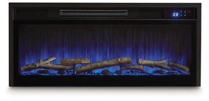 Entertainment Accessories - Fireplace Insert With Faux Birch Log Set - Black - Best Buy Furniture