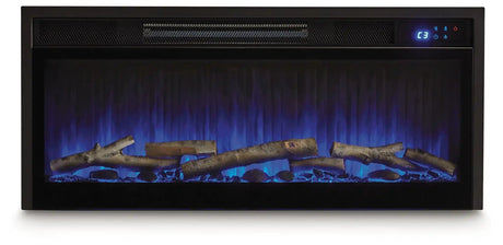 Entertainment Accessories - Fireplace Insert With Faux Birch Log Set - Black - Best Buy Furniture